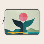 mid century whale sun sea Laptop Sleeve Gallery Image 1