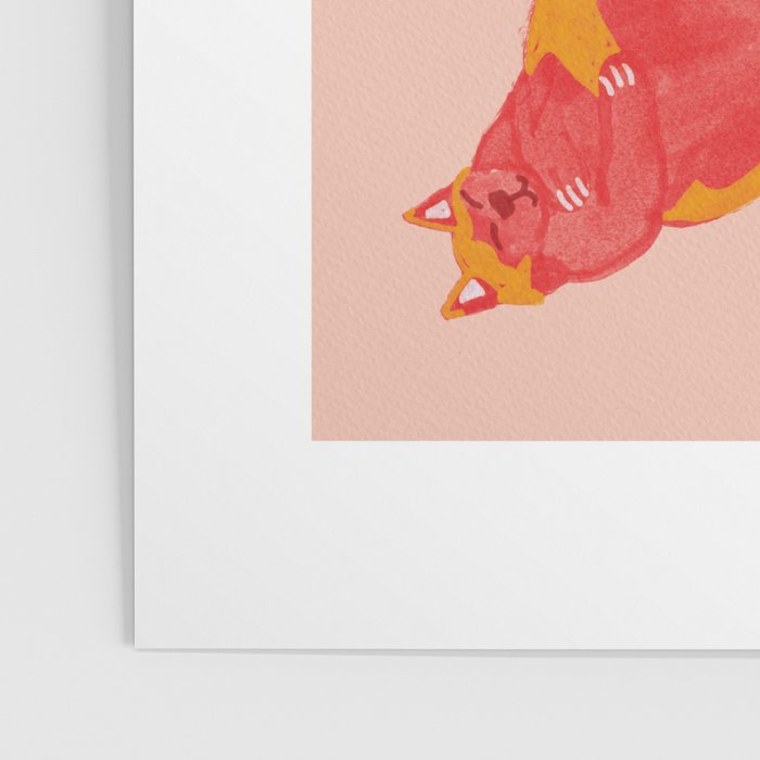 Sleepy Cozy Kitty Cats in Green & Orange Poster Gallery Image 3