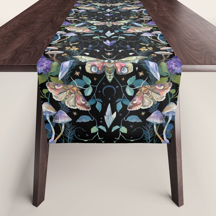 Crystals Moth Mushrooms Table Runner Gallery Image 1
