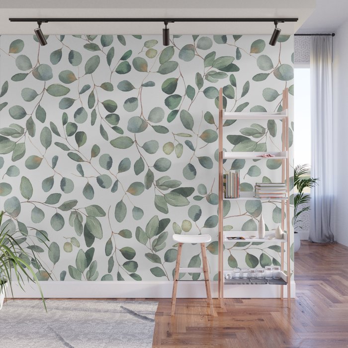 Eucalyptus Leaves Garden Wall Mural Gallery Image 1