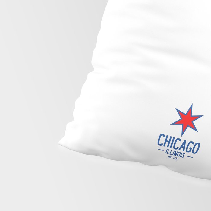 Chicago Neighborhood Map in Blue Pillow Sham Gallery Image 4
