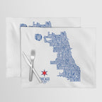 Chicago Neighborhood Map in Blue Placemat Gallery Image 1