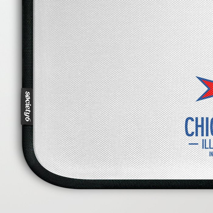 Chicago Neighborhood Map in Blue Laptop Sleeve Gallery Image 3