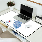 Chicago Neighborhood Map in Blue Desk Mat Gallery Image 2