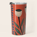 Terracotta Poppy Pod Folk Art Travel Mug Gallery Image 3