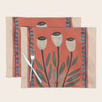Terracotta Poppy Pod Folk Art Placemat Gallery Image 1