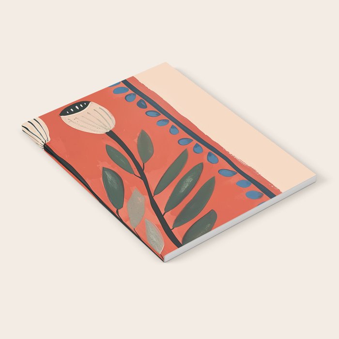 Terracotta Poppy Pod Folk Art Notebook Gallery Image 2