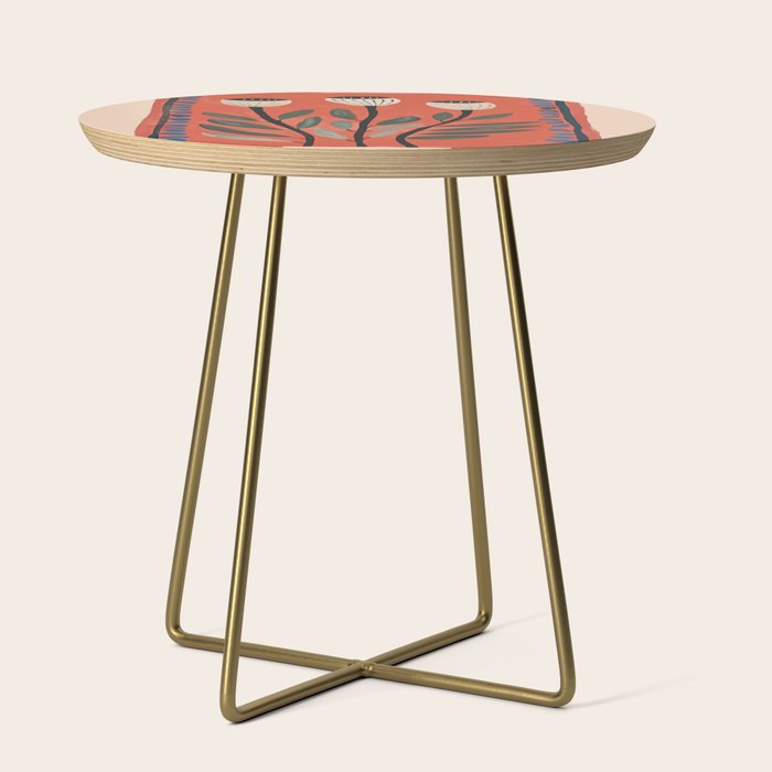 Terracotta Poppy Pod Folk Art Side Table Gallery Image 1