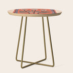 Terracotta Poppy Pod Folk Art Side Table Gallery Image 1