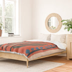 Terracotta Poppy Pod Folk Art Duvet Cover Gallery Image 2