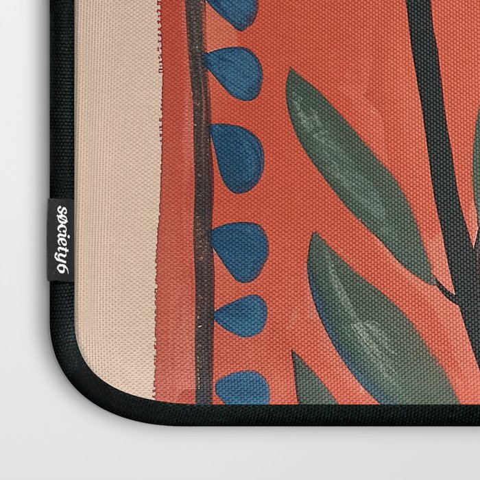 Terracotta Poppy Pod Folk Art Laptop Sleeve Gallery Image 3
