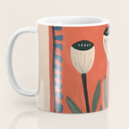 Terracotta Poppy Pod Folk Art Coffee Mug Gallery Image 3