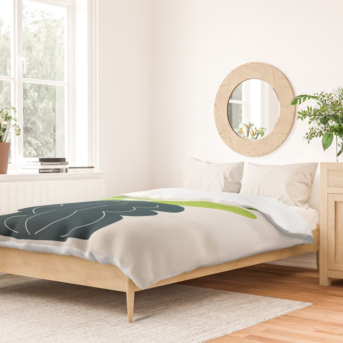 Black Pearl Vase & Spring Bud Leaves: Vases & Stuff 02 Duvet Cover Gallery Image 2