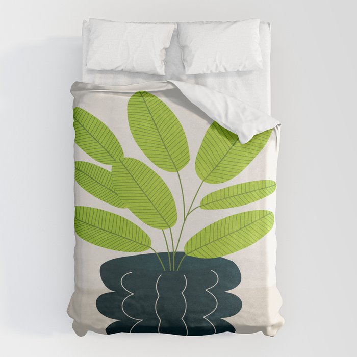 Black Pearl Vase & Spring Bud Leaves: Vases & Stuff 02 Duvet Cover Gallery Image 1
