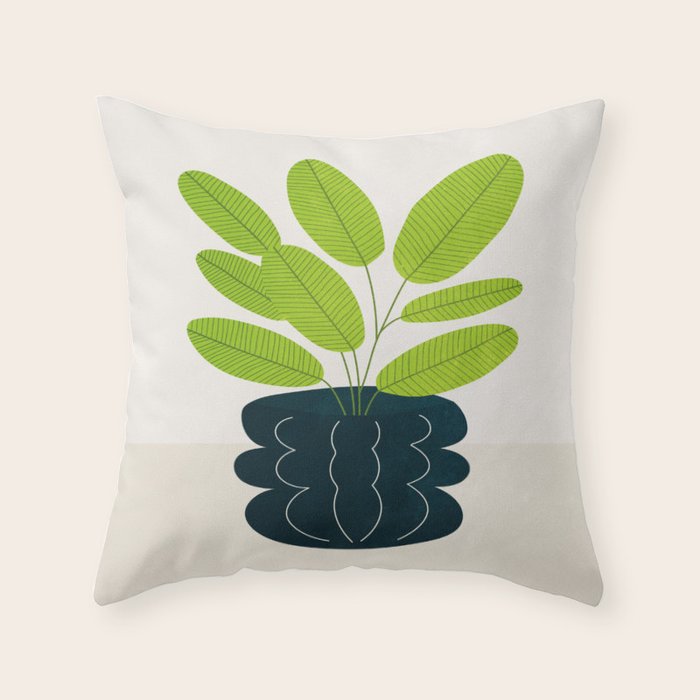 Black Pearl Vase & Spring Bud Leaves: Vases & Stuff 02 Throw Pillow Gallery Image 6