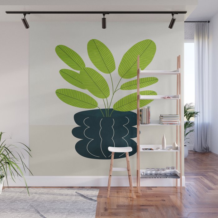 Black Pearl Vase & Spring Bud Leaves: Vases & Stuff 02 Wall Mural Gallery Image 1