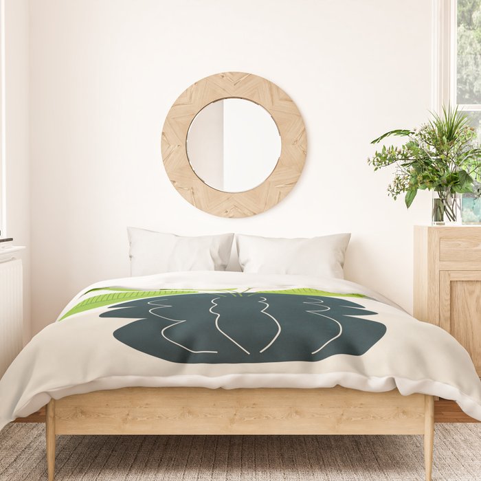 Black Pearl Vase & Spring Bud Leaves: Vases & Stuff 02 Duvet Cover Gallery Image 3