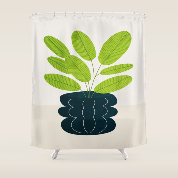 Black Pearl Vase & Spring Bud Leaves: Vases & Stuff 02 Shower Curtain Gallery Image 1