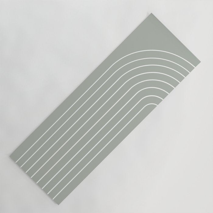 Minimal Arch LIV Pastel Sage Green Modern Geometric Lines Yoga Mat Gallery Image 1