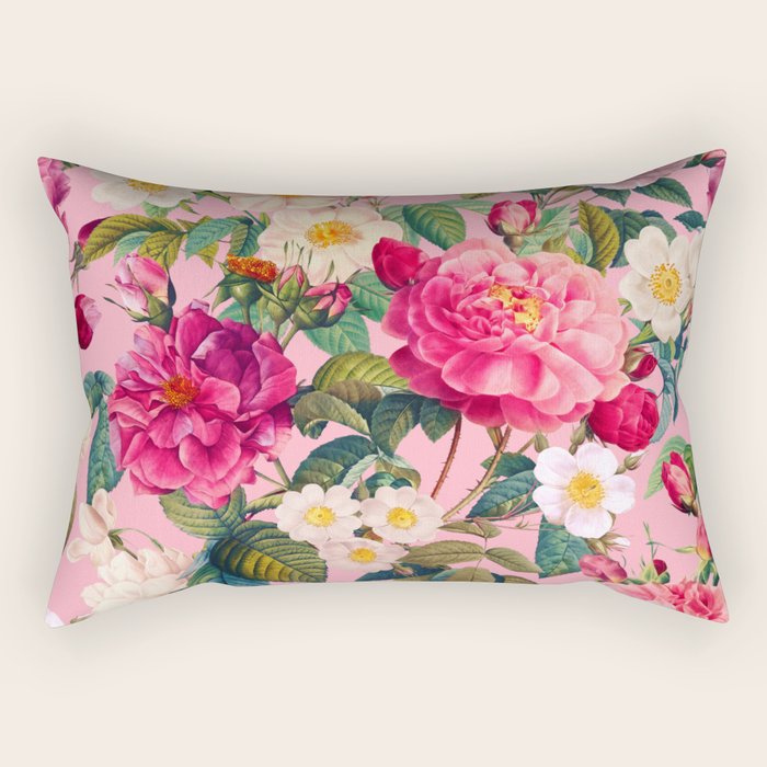Rose Pink Garden II Rectangular Pillow Gallery Image 1