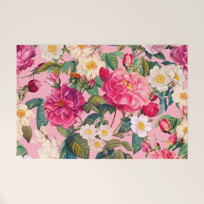 Rose Pink Garden II Welcome Mat Gallery Image 1