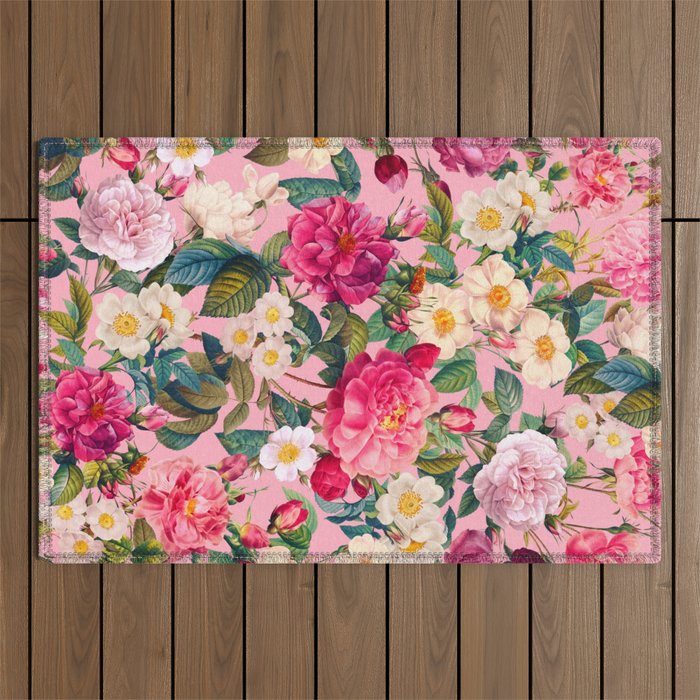 Rose Pink Garden II Outdoor Rug Gallery Image 1