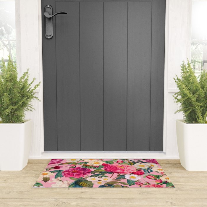 Rose Pink Garden II Welcome Mat Gallery Image 3