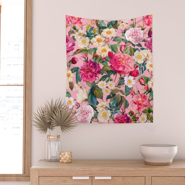 Rose Pink Garden II Wall Tapestry Gallery Image 2