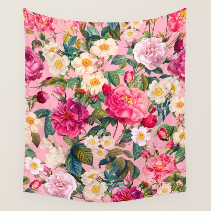 Rose Pink Garden II Wall Tapestry Gallery Image 1