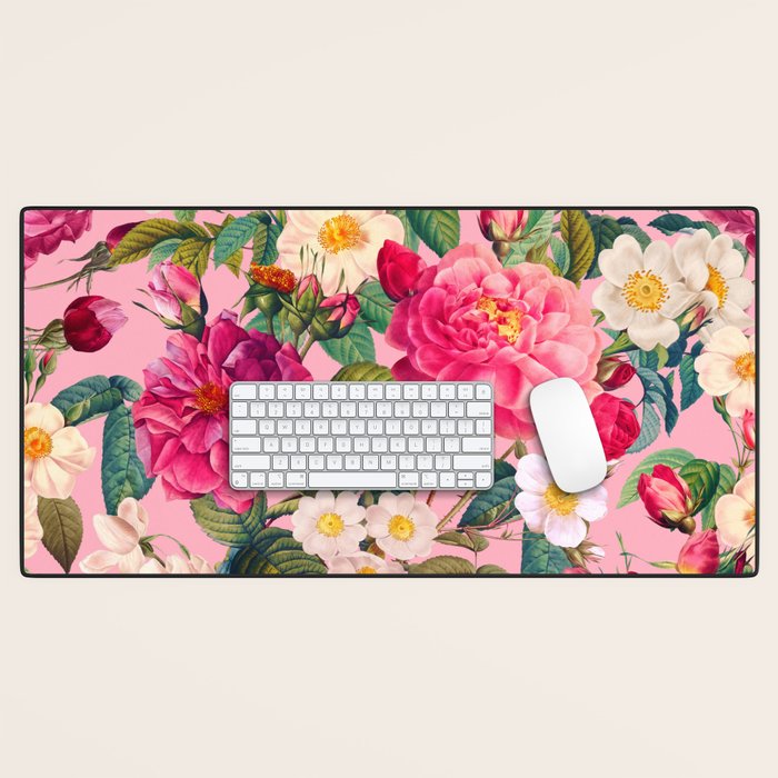 Rose Pink Garden II Desk Mat Gallery Image 1