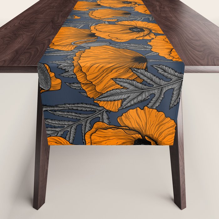 Orange poppies Table Runner Gallery Image 1