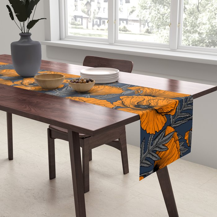 Orange poppies Table Runner Gallery Image 2