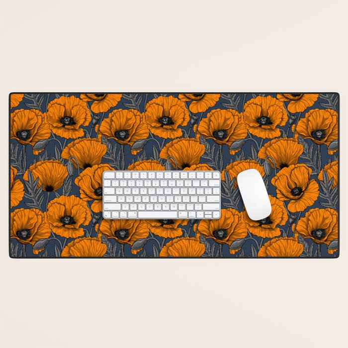 Orange poppies Desk Mat Gallery Image 1