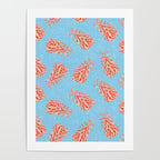 Dancing Pinecones in Light Blue & Red Poster Gallery Image 4