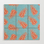 Dancing Pinecones in Light Blue & Red Wood Wall Art Gallery Image 1