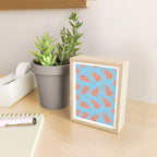 Dancing Pinecones in Light Blue & Red Mini Art Print Gallery Image 2