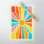 Retro Sun Waves: Rainbow Edition Wrapping Paper Gallery Image 1
