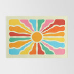 Retro Sun Waves: Rainbow Edition Rug Gallery Image 2