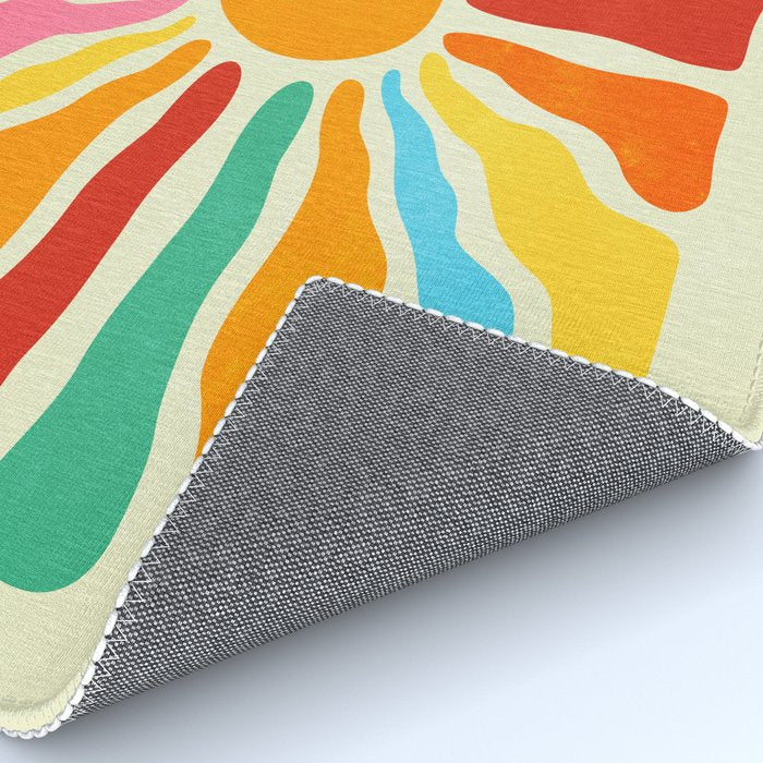 Retro Sun Waves: Rainbow Edition Rug Gallery Image 4