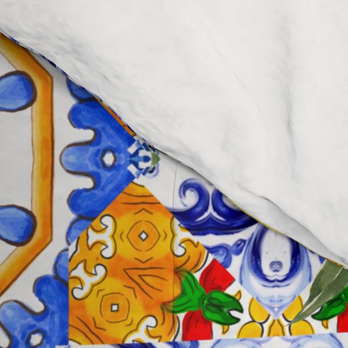Summer,citrus,mosaic,lemon fruit,Mediterranean art Comforter Gallery Image 4