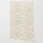 Hand Drawn Jacobean Floral - Apricot Sage Wallpaper Gallery Image 2