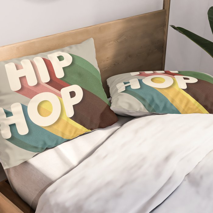 HIP HOP - retro typography Pillow Sham Gallery Image 2