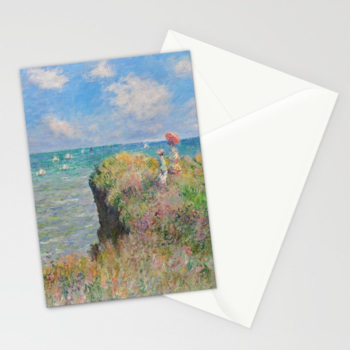 Claude Monet " Cliff Walk at Pourville" Stationery Card Gallery Image 2