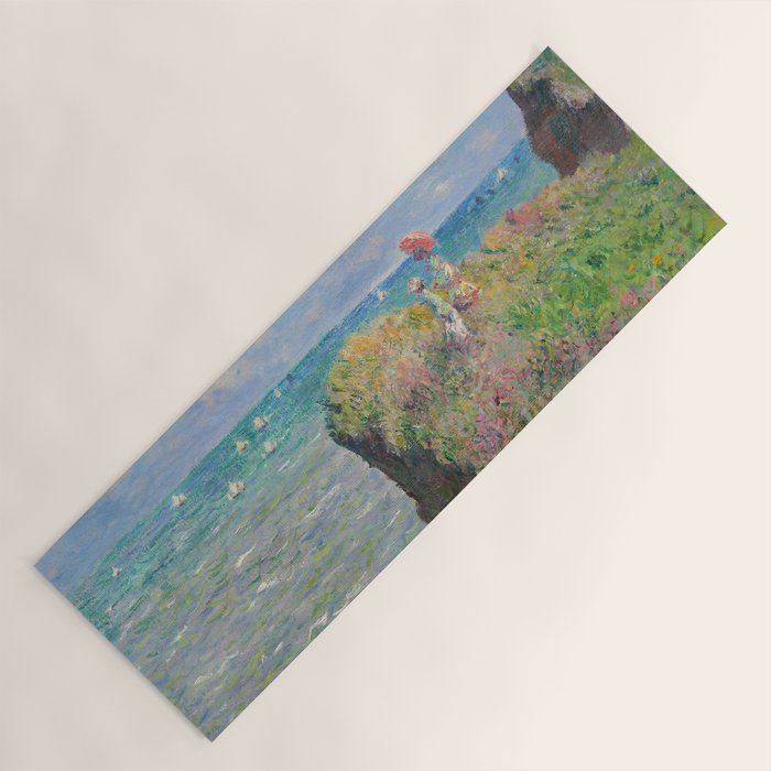 Claude Monet " Cliff Walk at Pourville" Yoga Mat Gallery Image 1