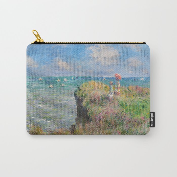 Claude Monet " Cliff Walk at Pourville" Carry All Pouch Gallery Image 1