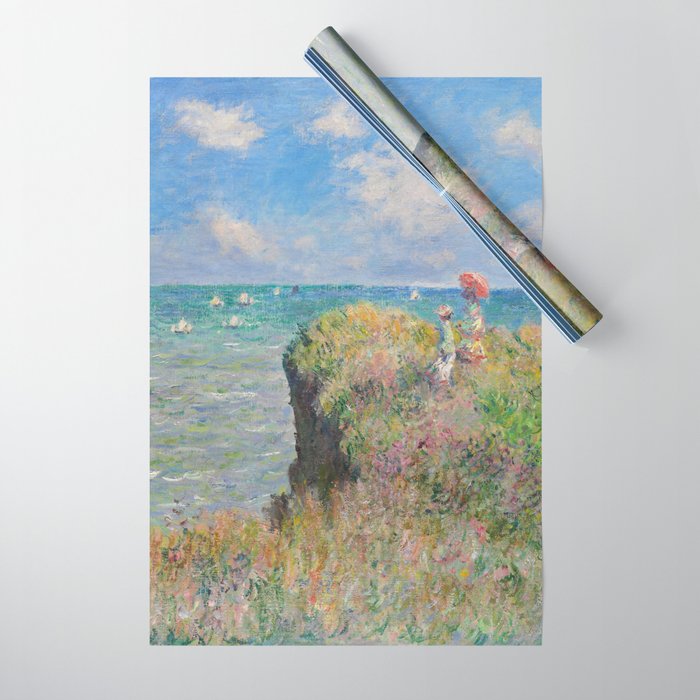 Claude Monet " Cliff Walk at Pourville" Wrapping Paper Gallery Image 1