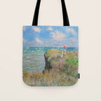 Claude Monet " Cliff Walk at Pourville" Tote Bag Gallery Image 1