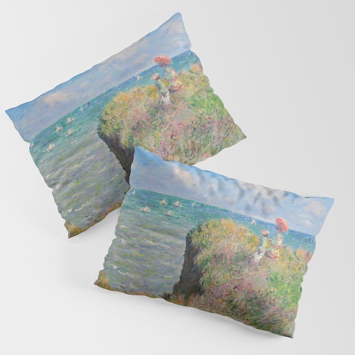 Claude Monet " Cliff Walk at Pourville" Pillow Sham Gallery Image 1