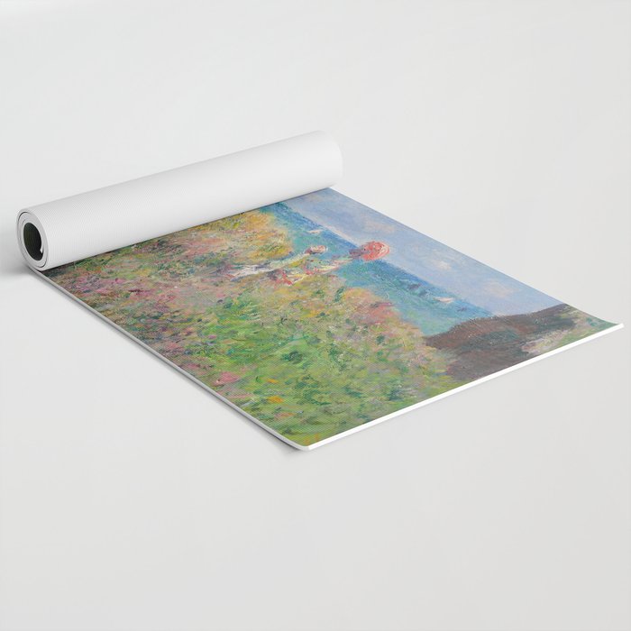 Claude Monet " Cliff Walk at Pourville" Yoga Mat Gallery Image 2