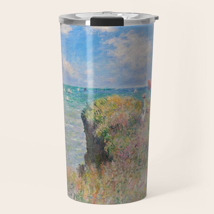 Claude Monet " Cliff Walk at Pourville" Travel Mug Gallery Image 1